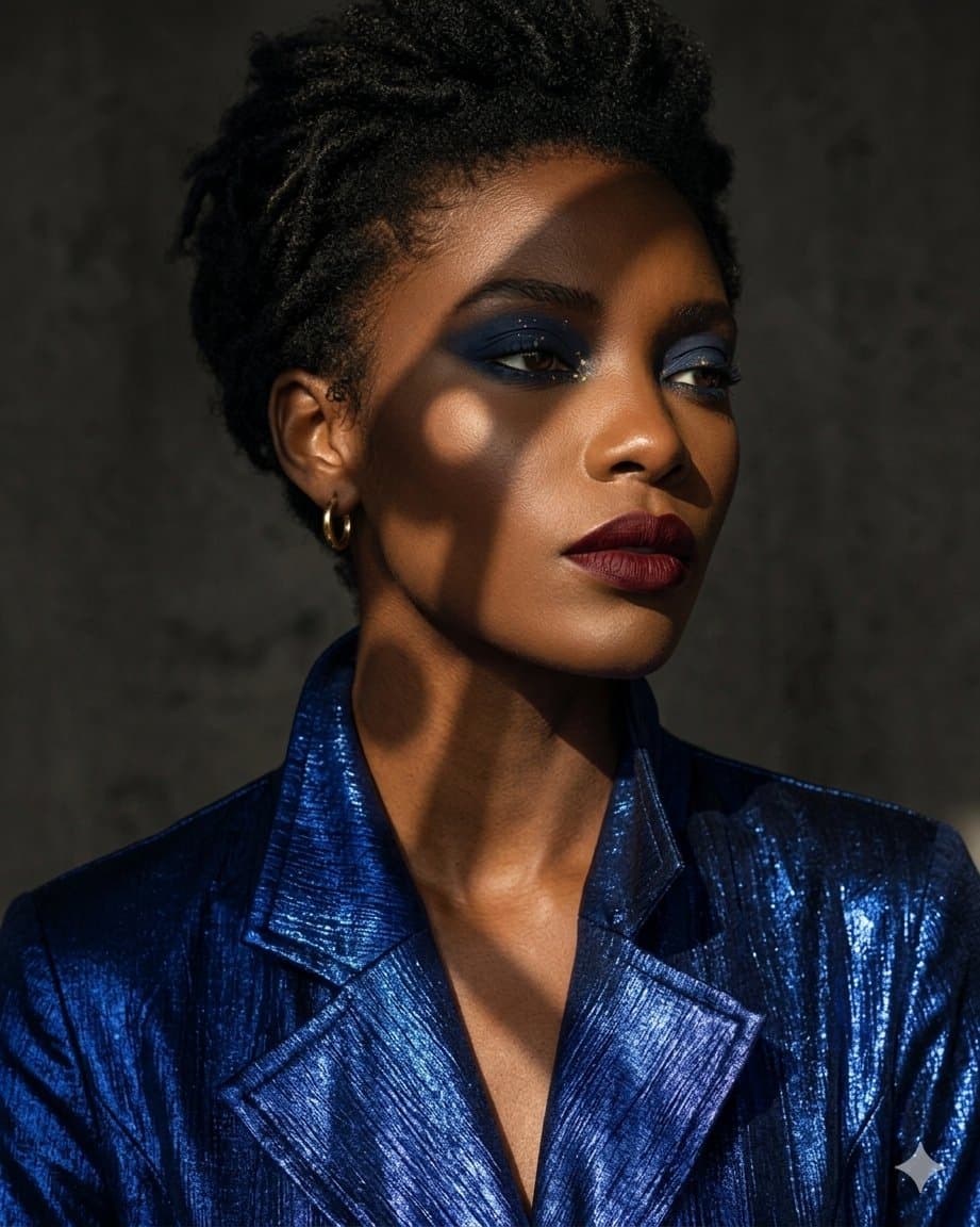 Dramatic Chiaroscuro Fashion Portrait — example 1