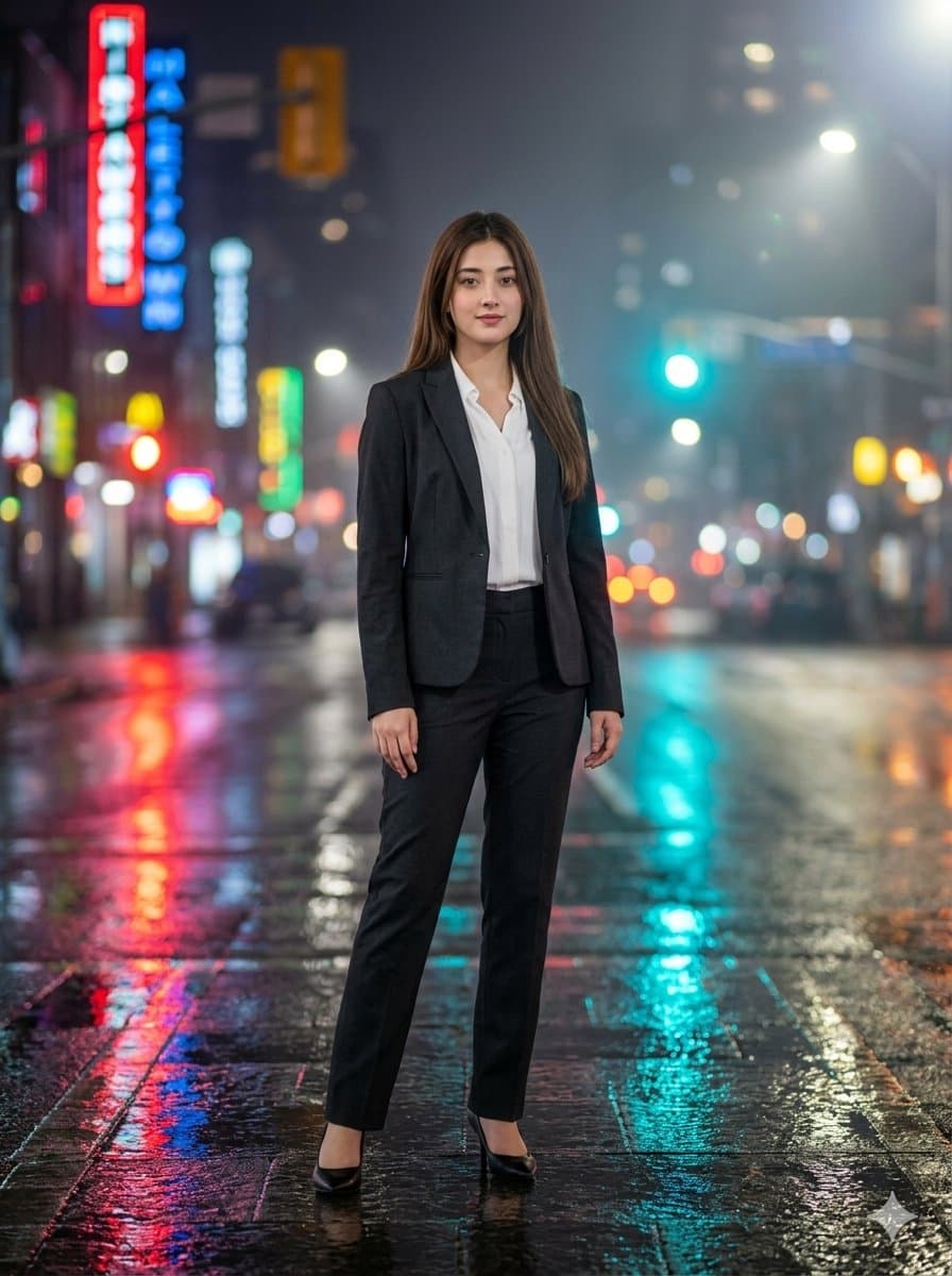 Cinematic Urban Night Portrait — example 1