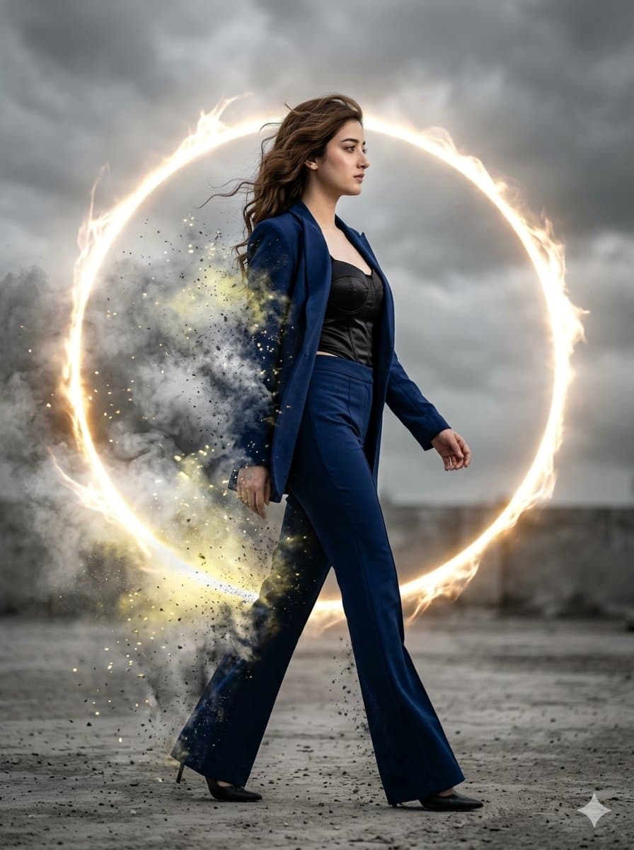 Cinematic Disintegrating Fashion Editorial — example 1