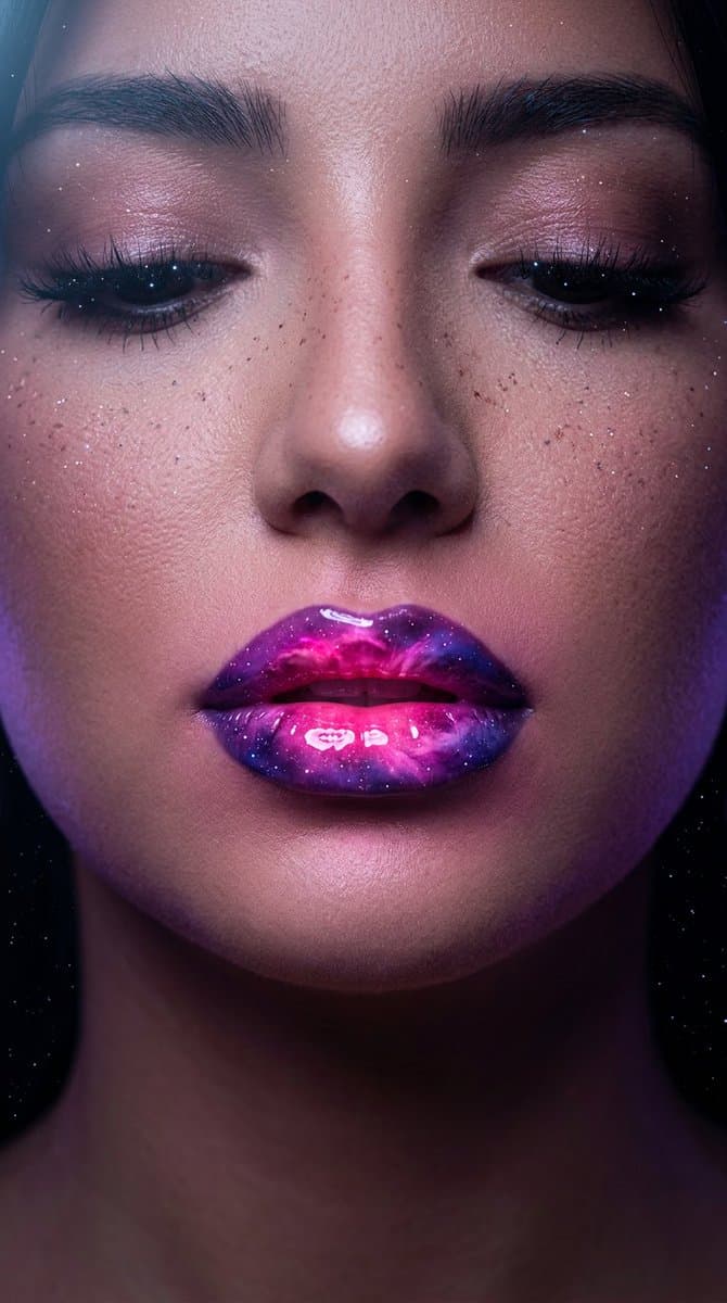 Cosmic Nebula Lipstick Beauty Campaign — example 1