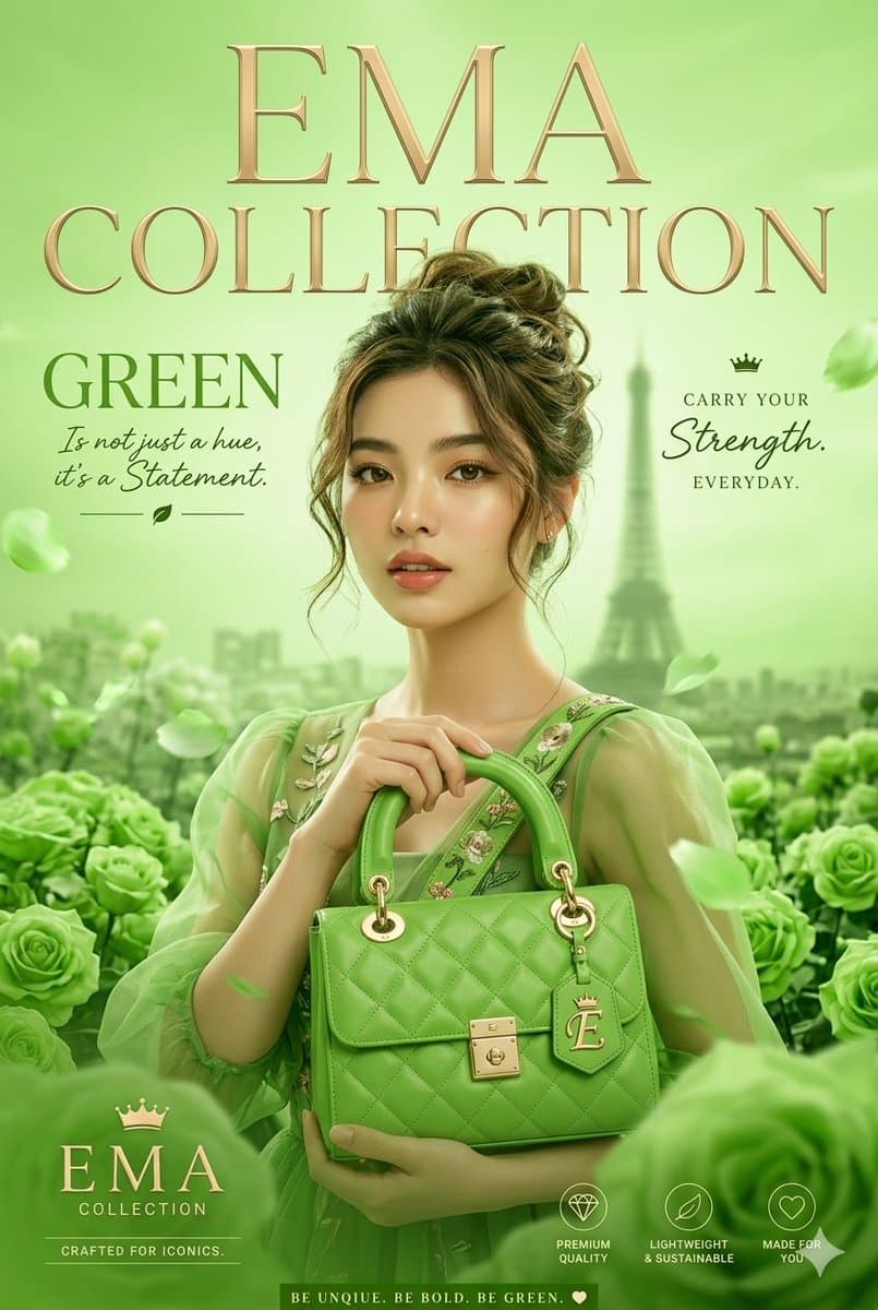 Green Fashion Advertisement Magazine Cover