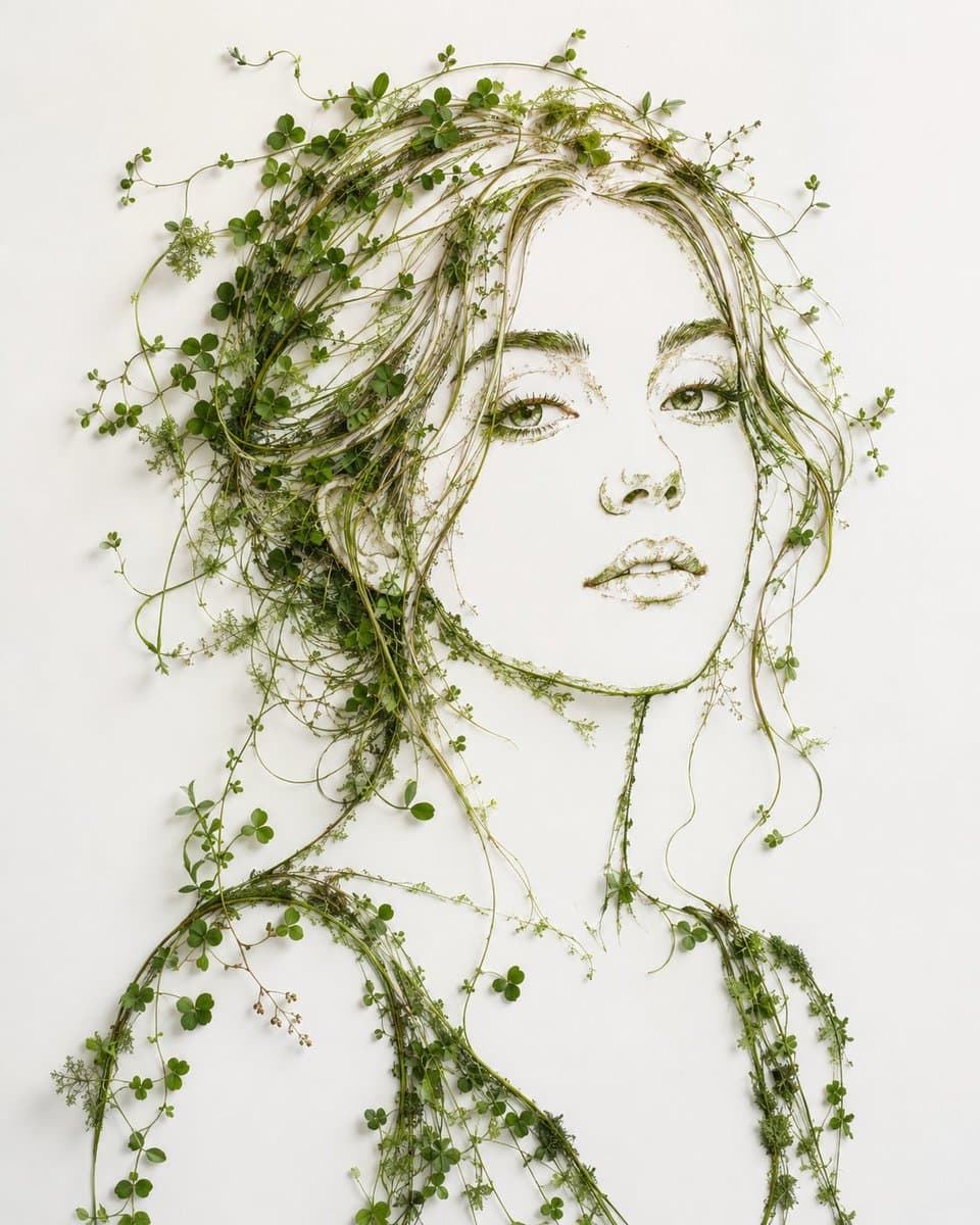 Minimalist Botanical Wall Art Portrait