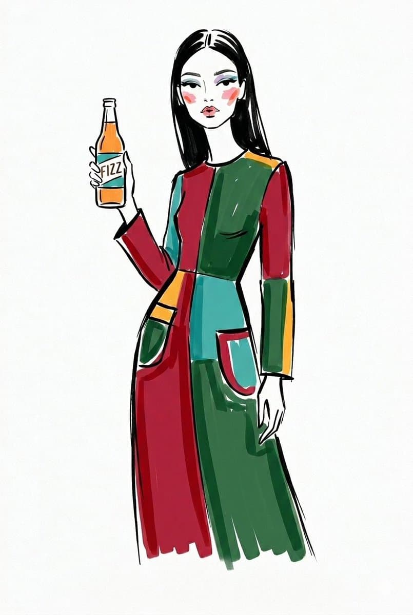 Watercolor Fashion Illustration Sketch — example 2