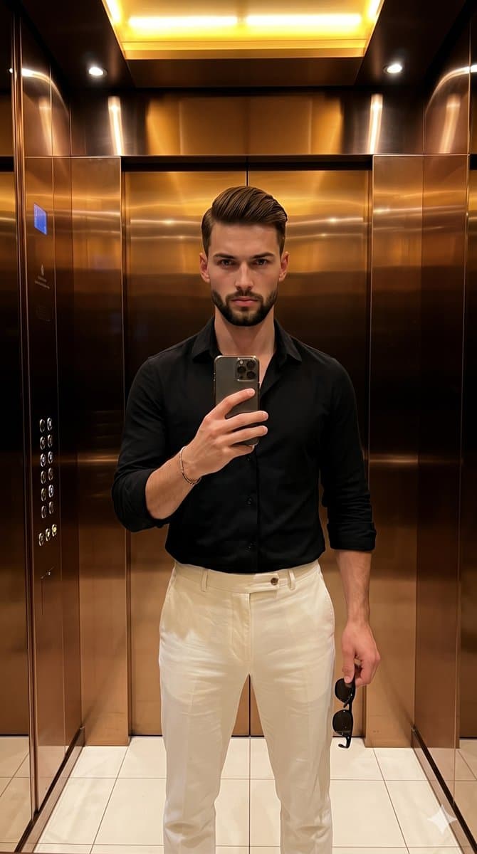 Urban Fashion Elevator Portrait — example 1