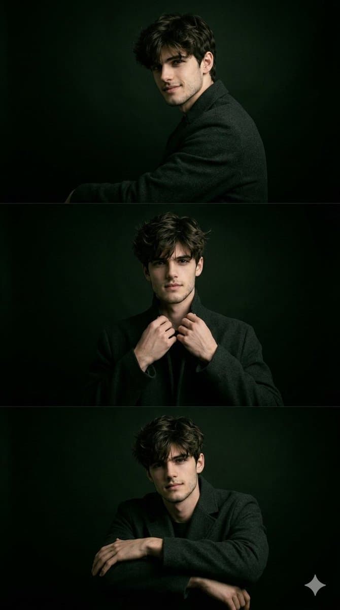 Moody Low-Key Male Portrait — example 2