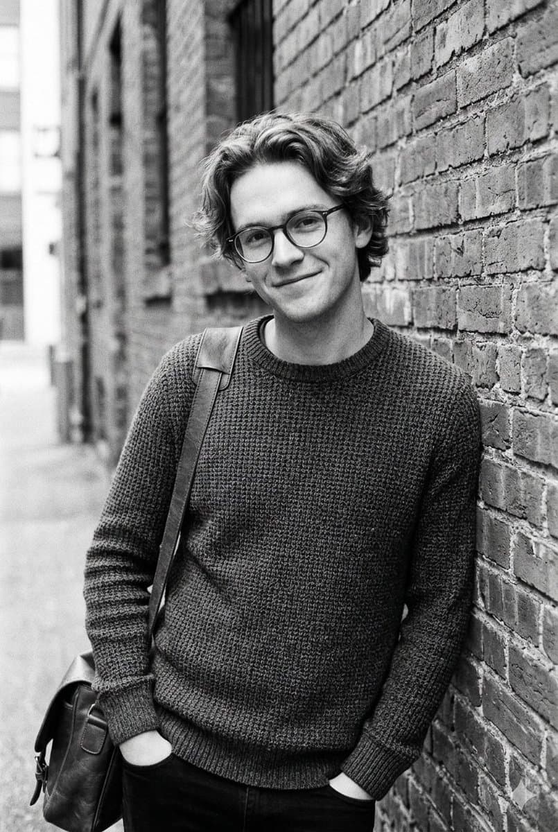 Black and White Urban Male Portrait — example 1
