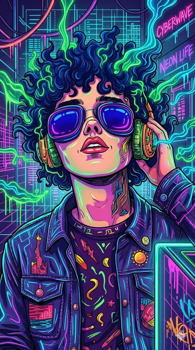 Cyberwave Pop-Art Illustration — example 2