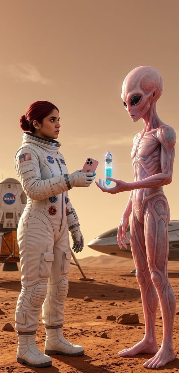 Martian Astronaut and Alien Exchange — example 1