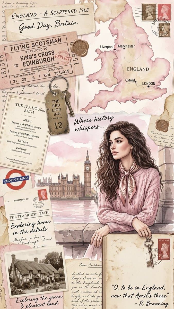 Vintage England Travel Scrapbook — example 1