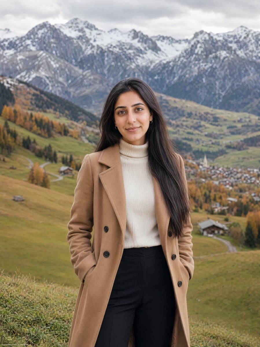 Autumn Alpine Meadow Portrait — example 1