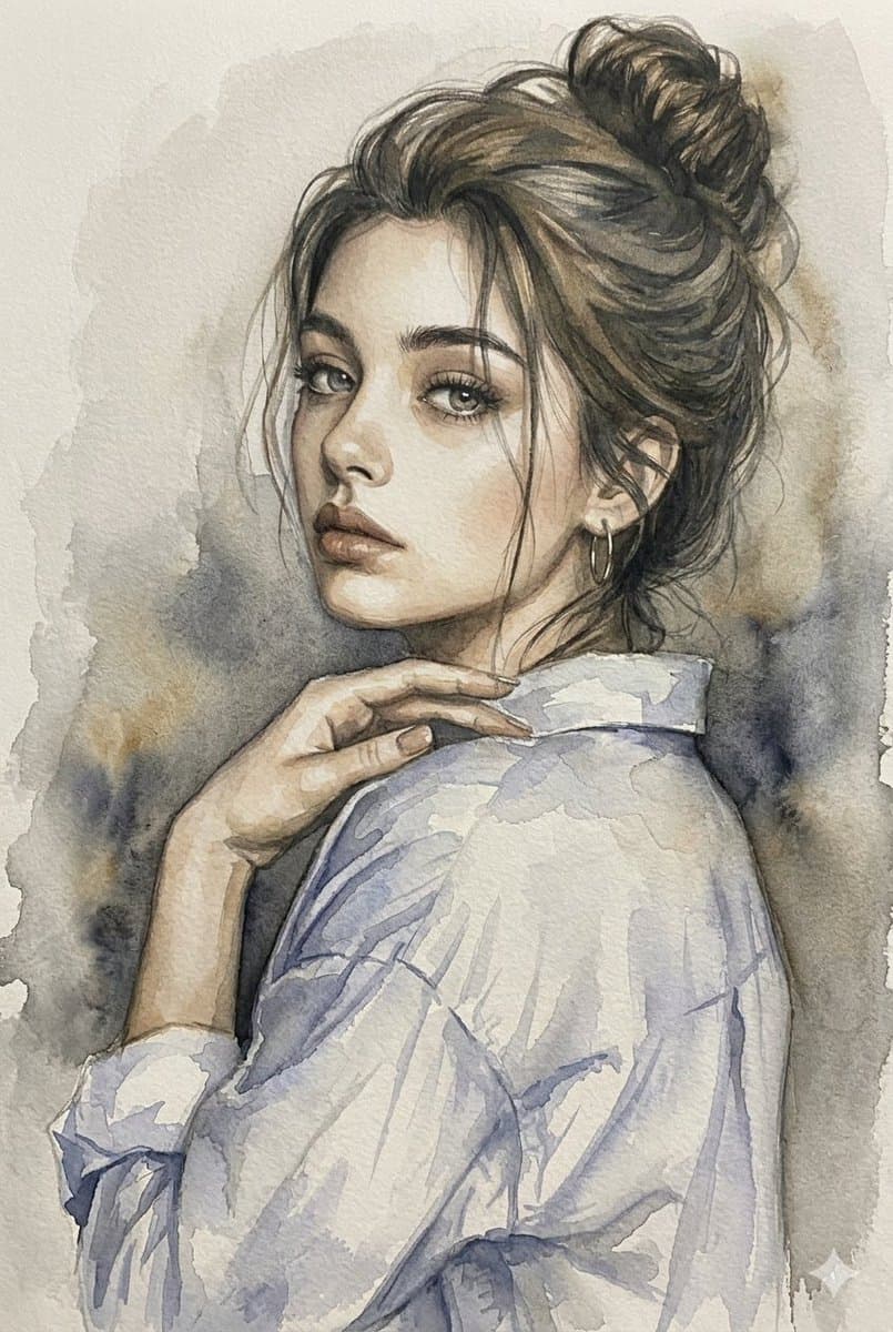 Multi-Medium Portrait Study — example 3