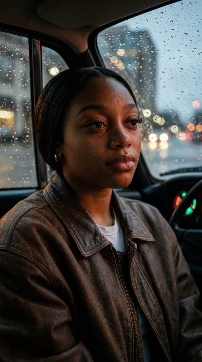 Raw Intimate Portrait in Vintage Porsche — example 1