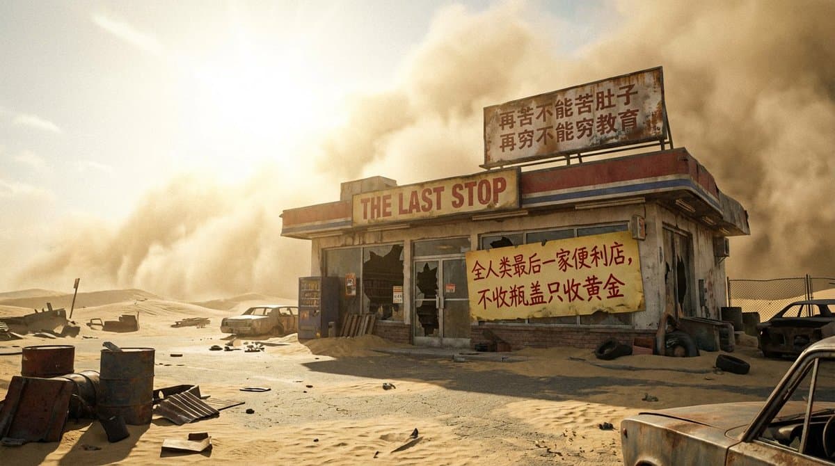 Post-apocalyptic last convenience store in the world — example 1