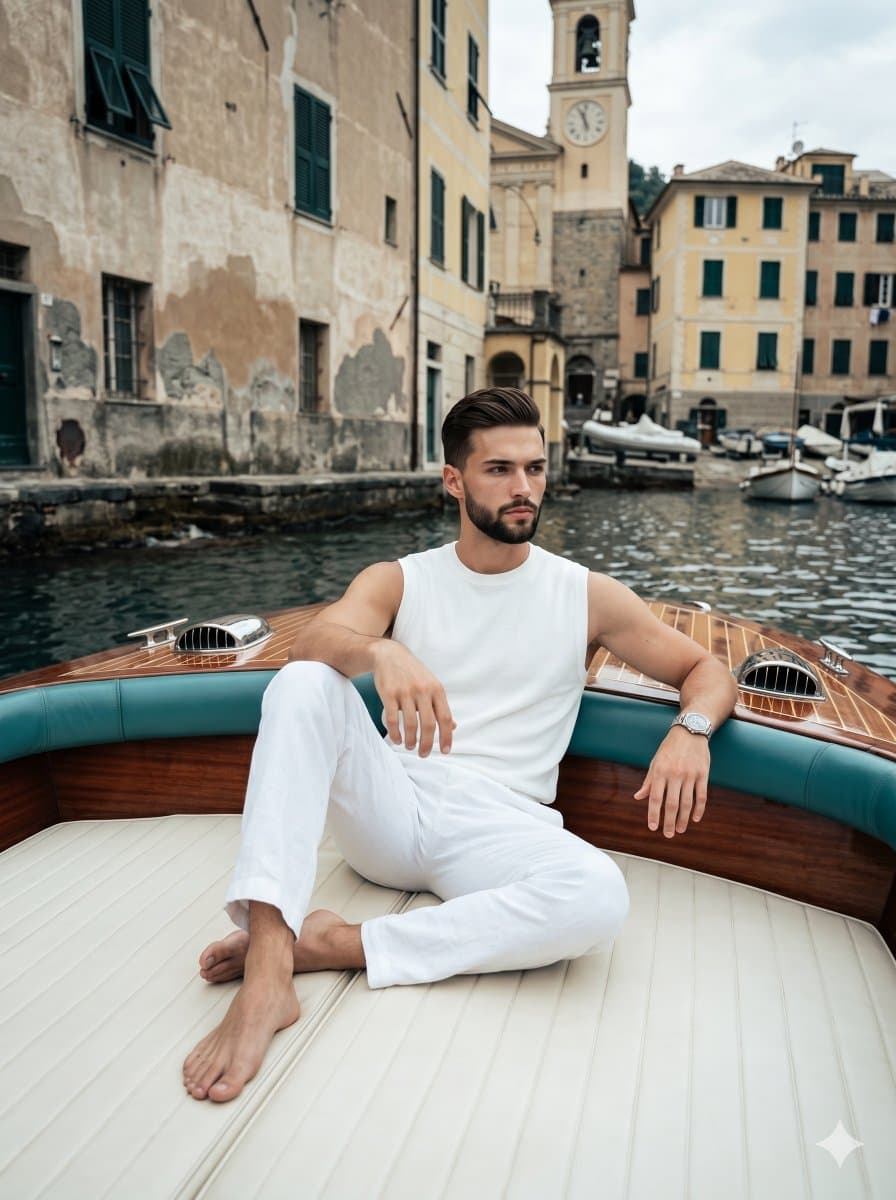 Luxurious Mediterranean Boat Portrait — example 1