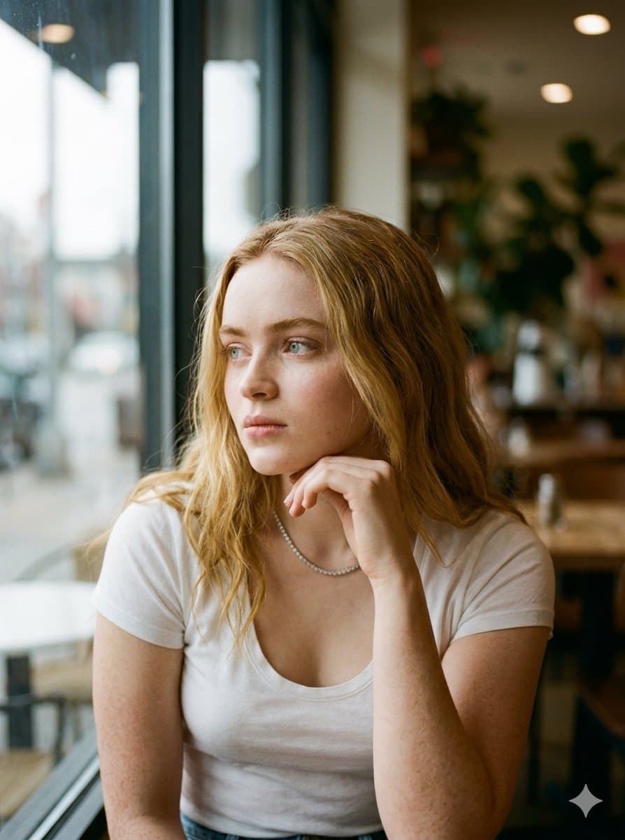 Cinematic Cafe Contemplation — example 1