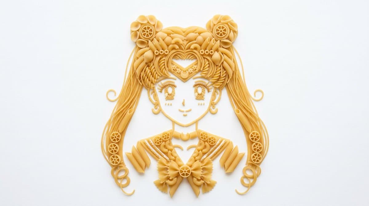 Pasta Art Bust Portrait — example 3