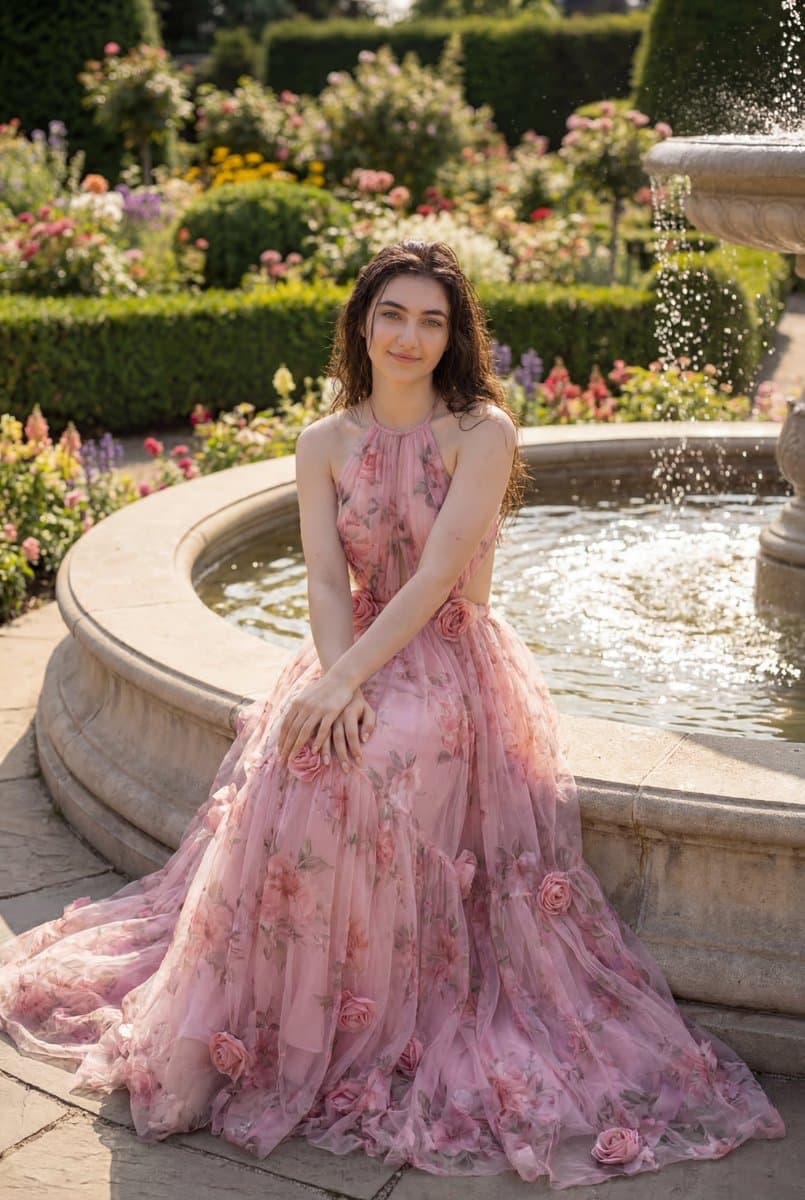 Luxury Garden Fashion Editorial Portrait — example 3