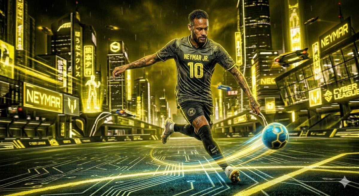 Cyberpunk Futuristic Soccer Scene — example 3