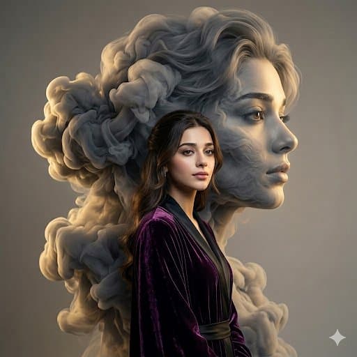 Smoke Silhouette Fashion Portrait — example 1