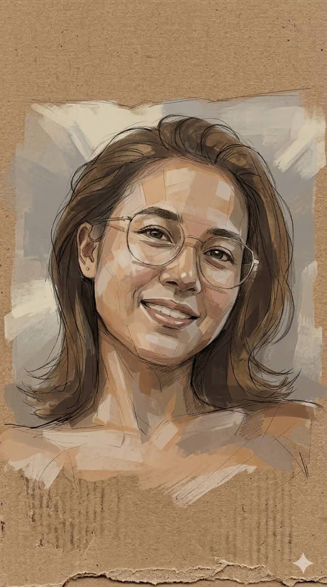 Cardboard Mixed Media Portrait — example 3