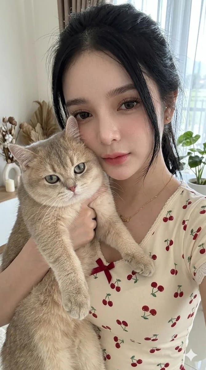 Realistic Asian Woman Loungewear Portrait — example 2