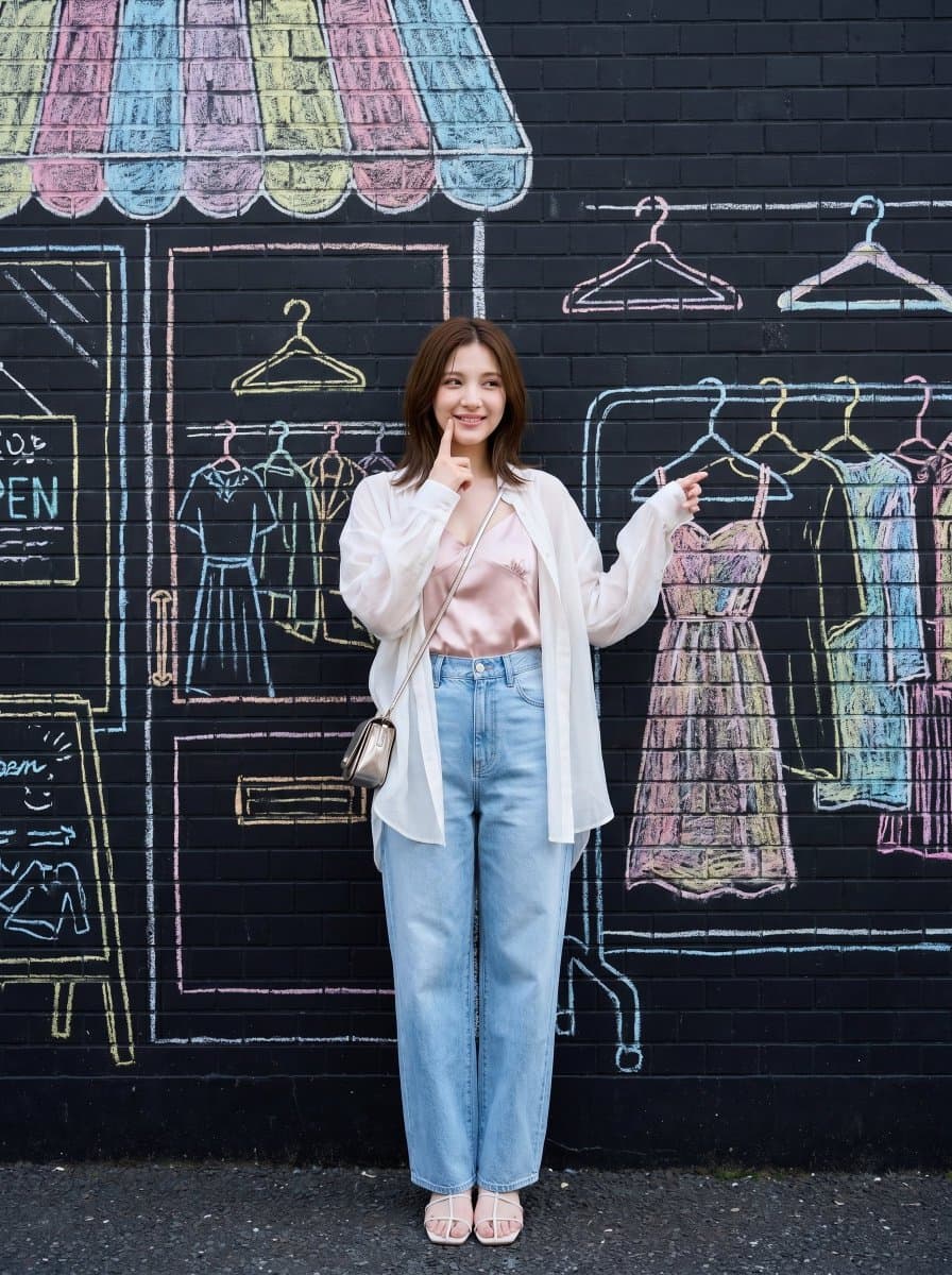 Japanese Fashion Chalk Mural Portrait — example 1