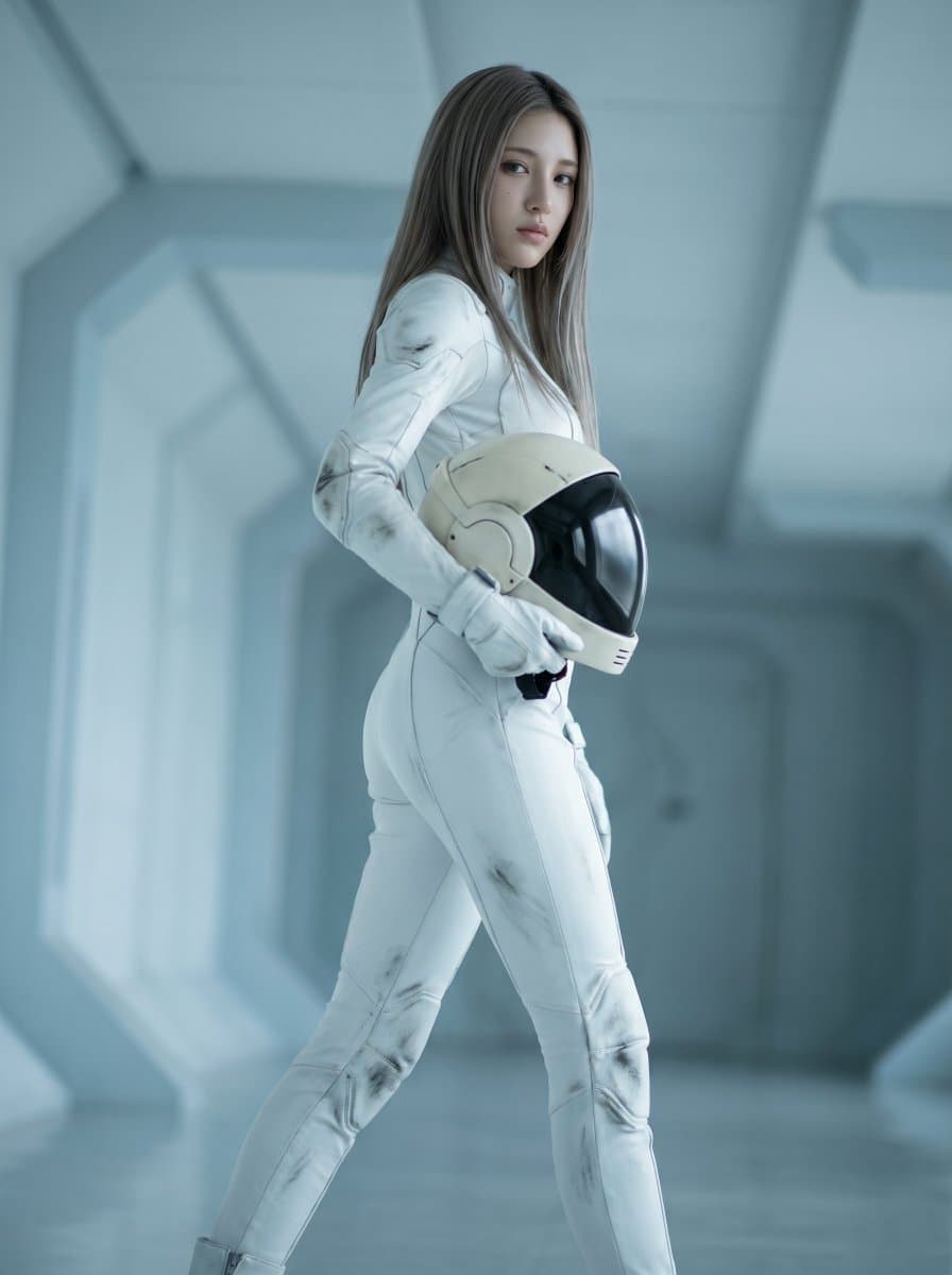 Futuristic Space Pilot Cinematic Shot — example 1