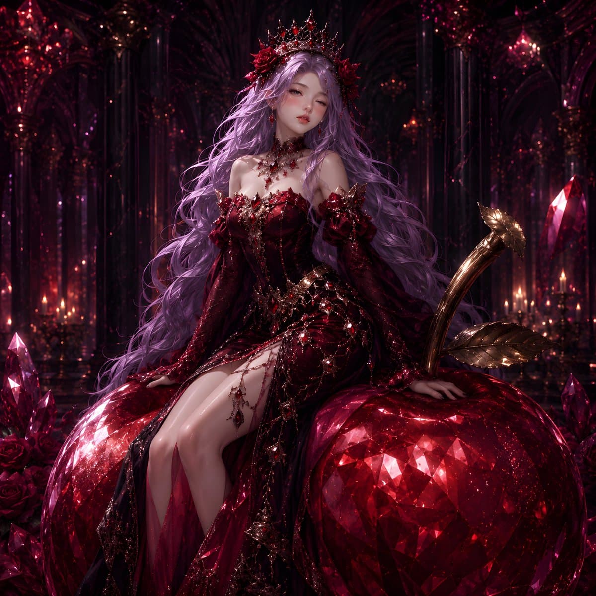 Gothic Rose Fantasy Queen Portrait — example 1