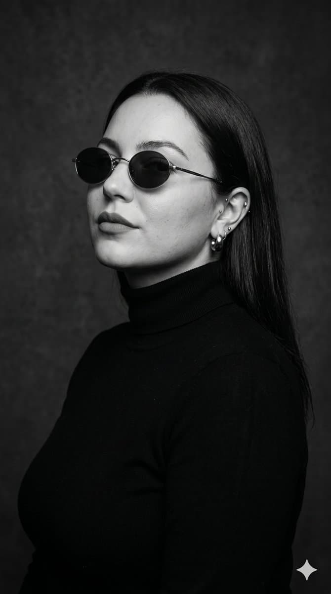 Minimalist Monochrome Fashion Portrait — example 1