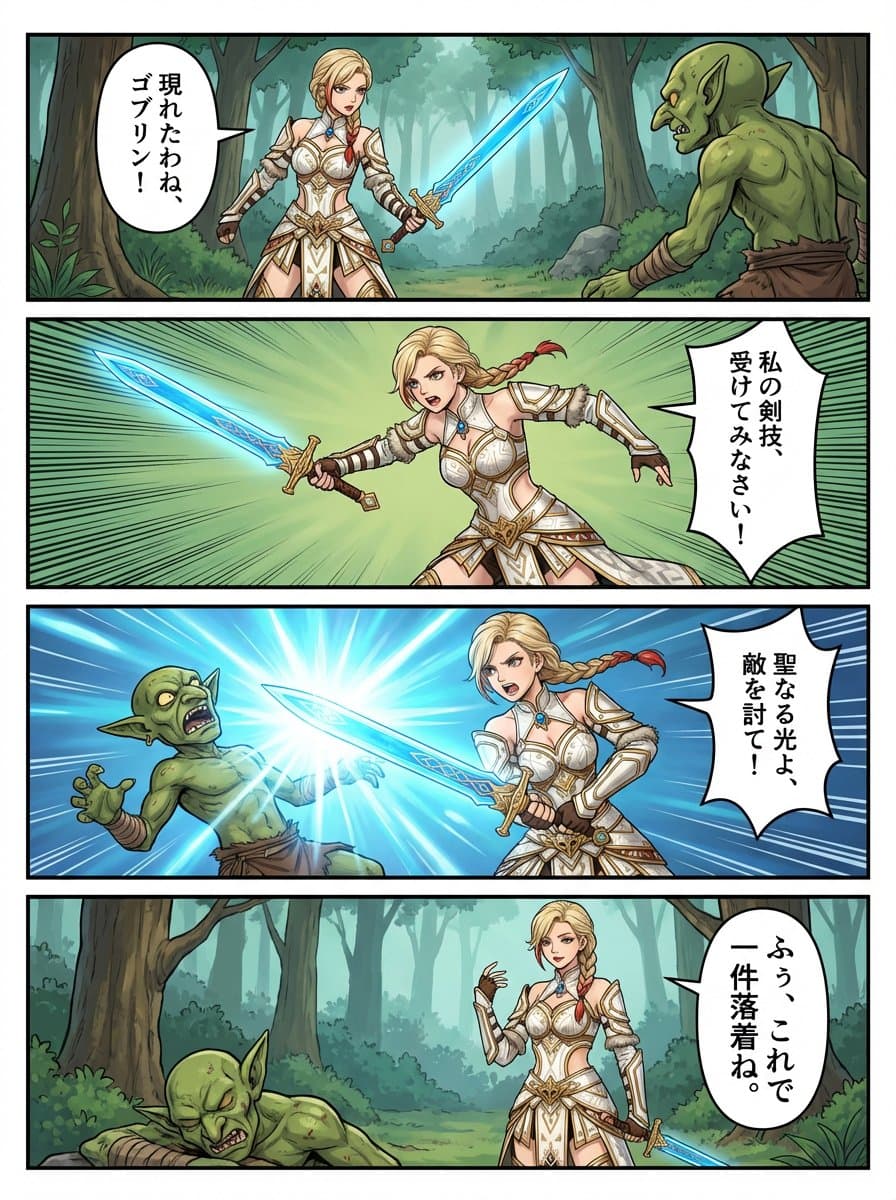 4-panel RPG manga of original character Anna — example 1