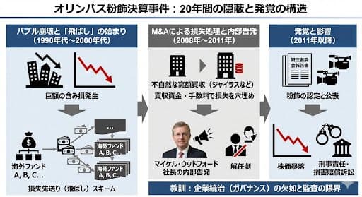 Slides explaining Olympus accounting scandal — example 1