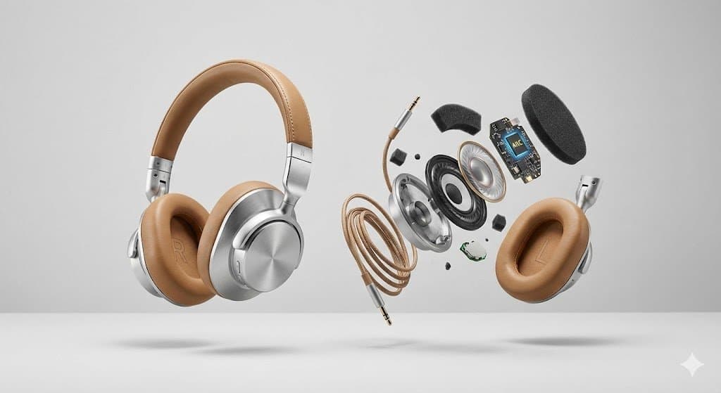 Advertising Visual Prompt: High-End Headphone Product Shot — example 1