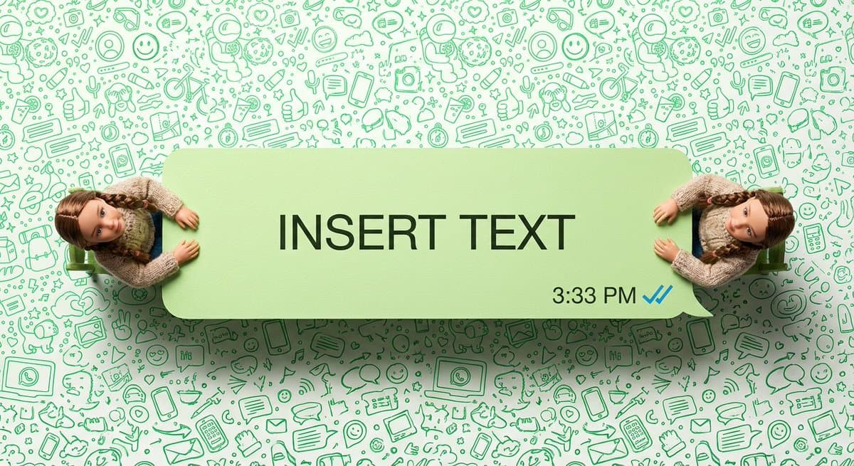 WhatsApp Speech Bubble Dining Table Macro Shot