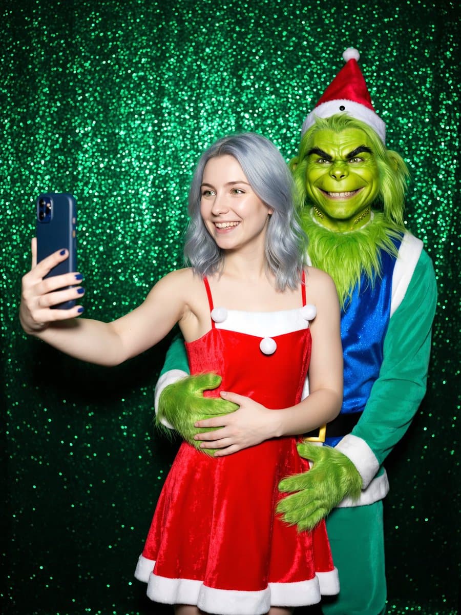 Chaotic Grinch Christmas Selfie Prompt — example 1