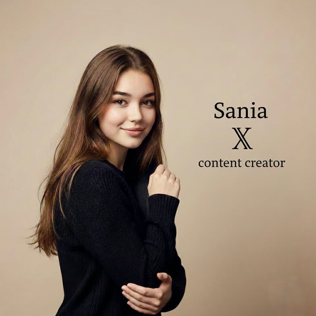High-end professional studio portrait with custom text overlay