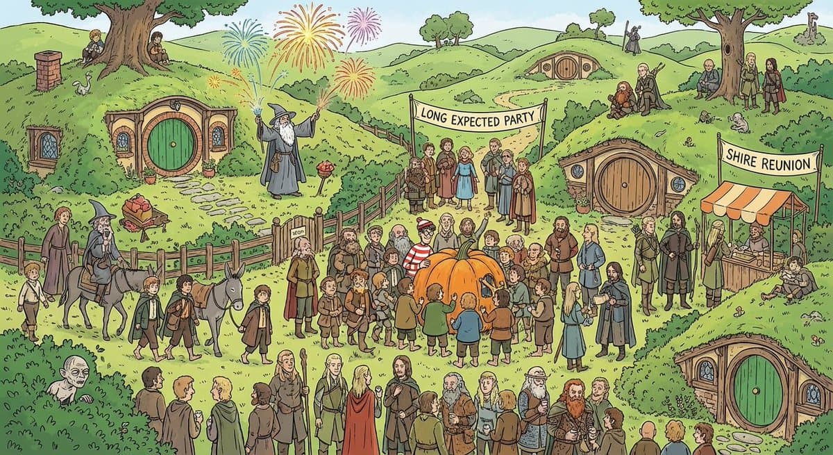 Where’s Waldo-style LOTR in the Shire — example 1