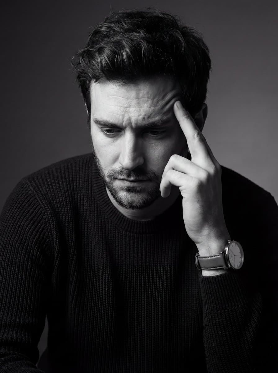 Monochrome Fine Art Portrait with Low-Key Lighting — example 1