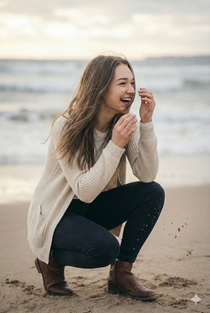 Cinematic Winter Beach Photoshoot — example 3