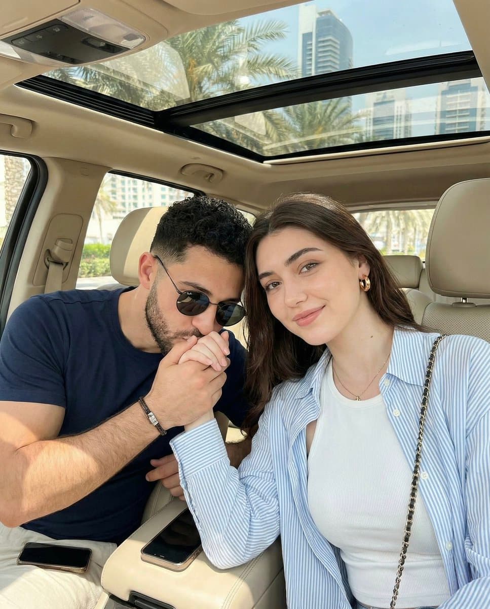 Candid Car Interior Lifestyle Photo of Couple — example 1