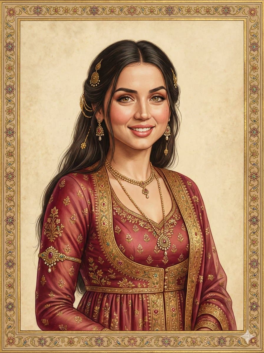 Indian Miniature Painting from Photo Reference — example 1