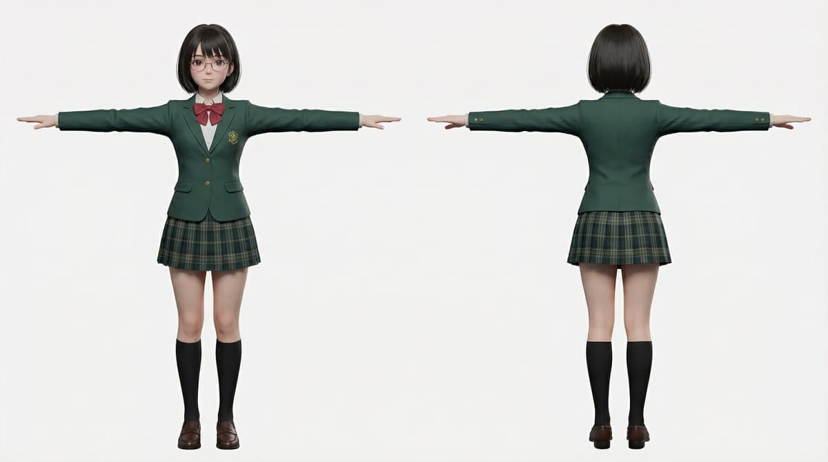 2D to 3D to VRM to Illustration Workflow — example 1