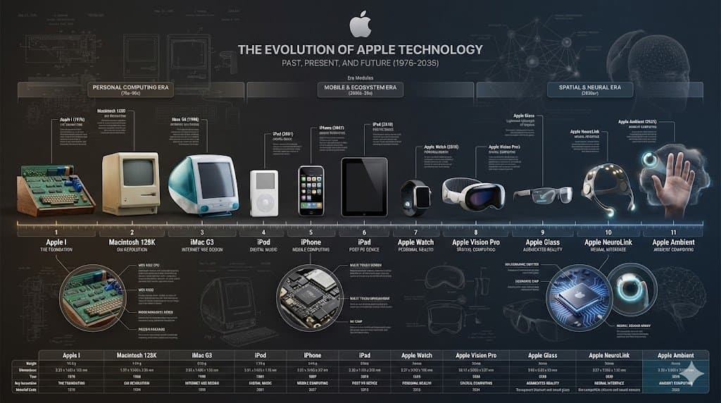 Encyclopedic 3D Infographic Evolution Chart — example 4