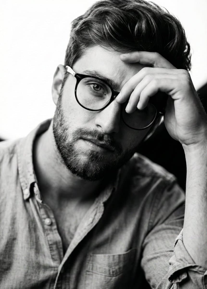 High-Contrast Black and White Portrait Prompt — example 1