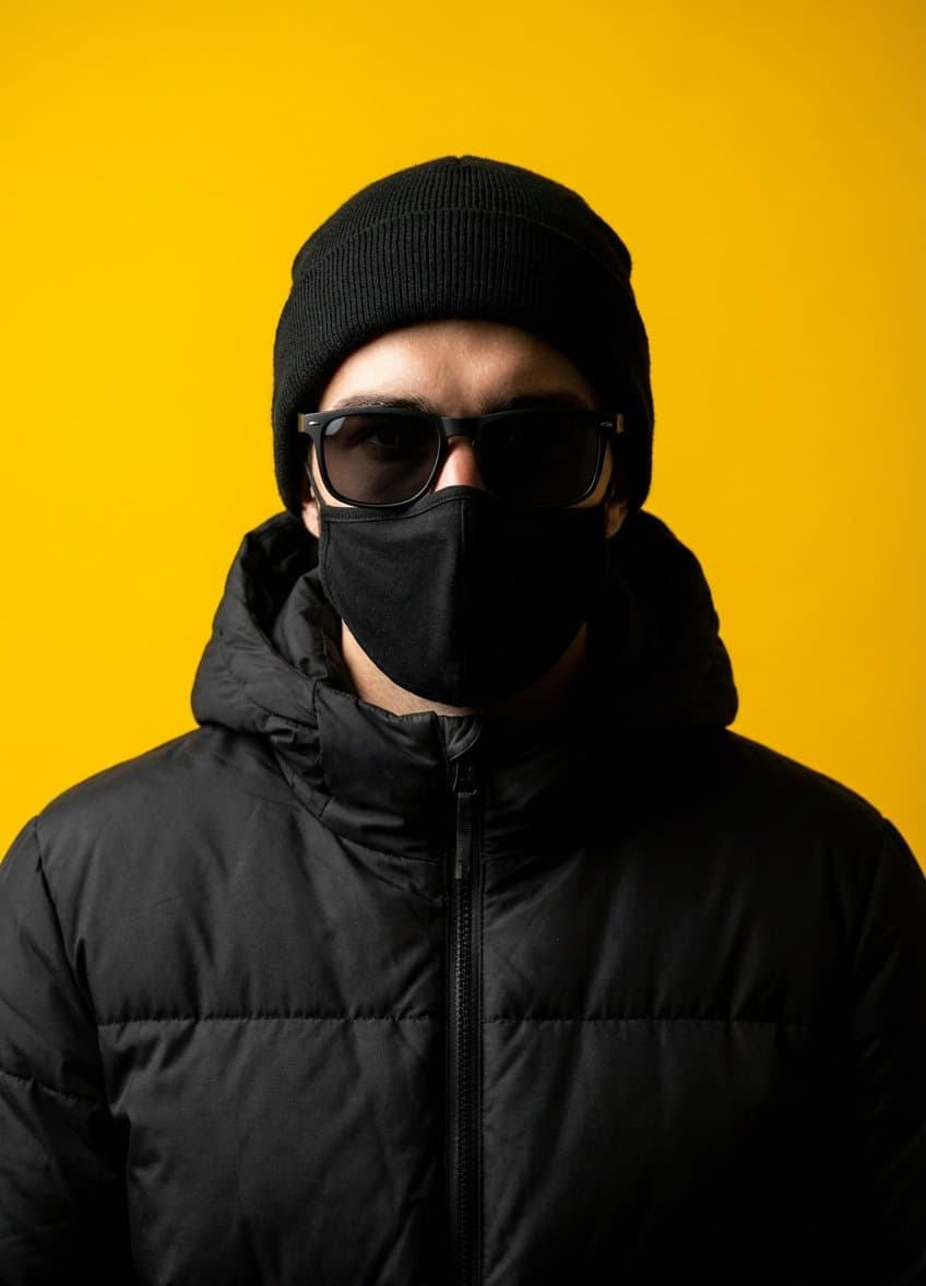 Minimalist Studio Portrait with High Contrast — example 1