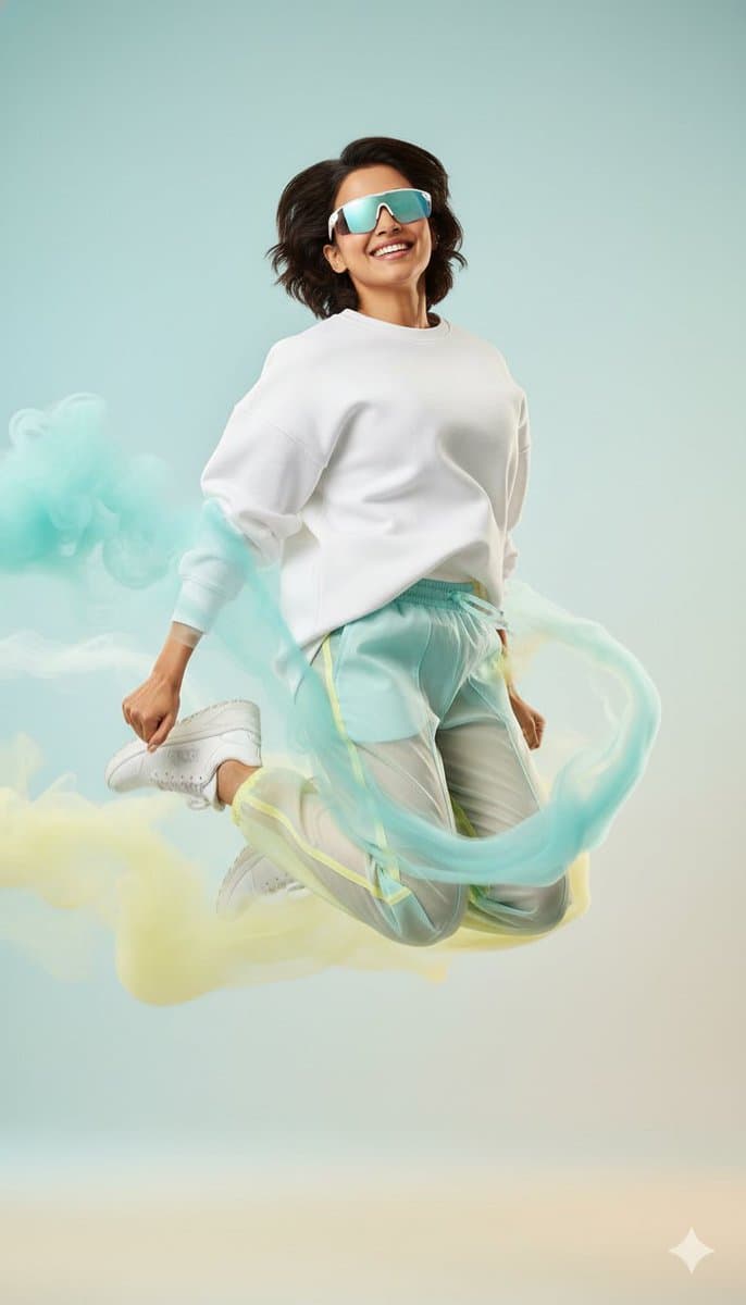 High-Fashion Sportswear Editorial Jump Shot — example 4