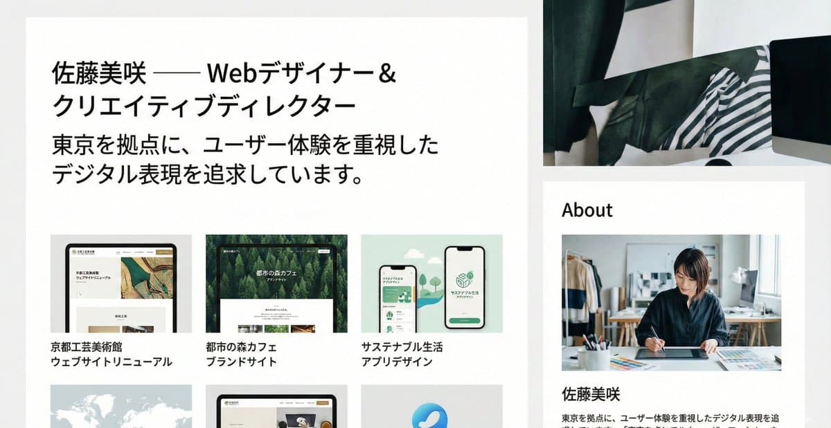 Portfolio image for a fictional web designer — example 1