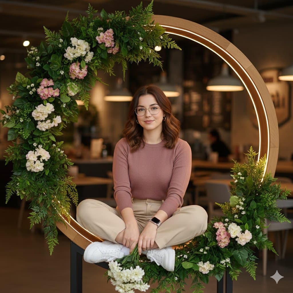 Ultra-Realistic Café Portrait with Identity Lock — example 1