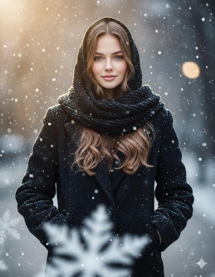 Cinematic Winter Portrait Prompt — example 2