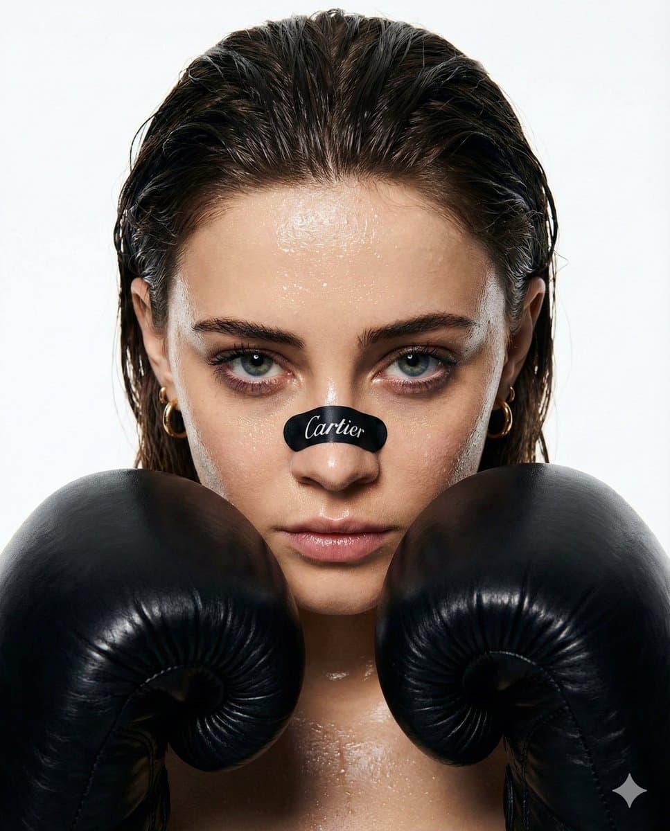 Cinematic Boxer Portrait with Cartier Branding
