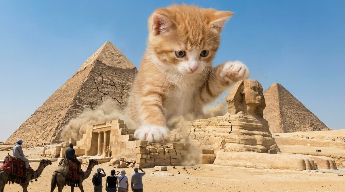 Kaiju Kitten Destroying Sydney Waterfront — example 2